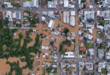 A inundação ocorrida neste mês teve a maior cota registrada desde o ano de 1940, chegando a 20,27m, no dia 8 de julho. Foto: Divulgação / Prefeitura Municipal de Encantado