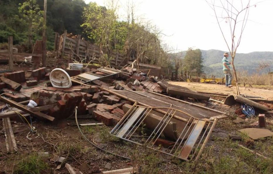 Danos causados pela enchente em Muçum