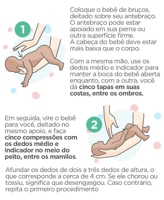 Primeiros-socorros para desengasgar bebês.