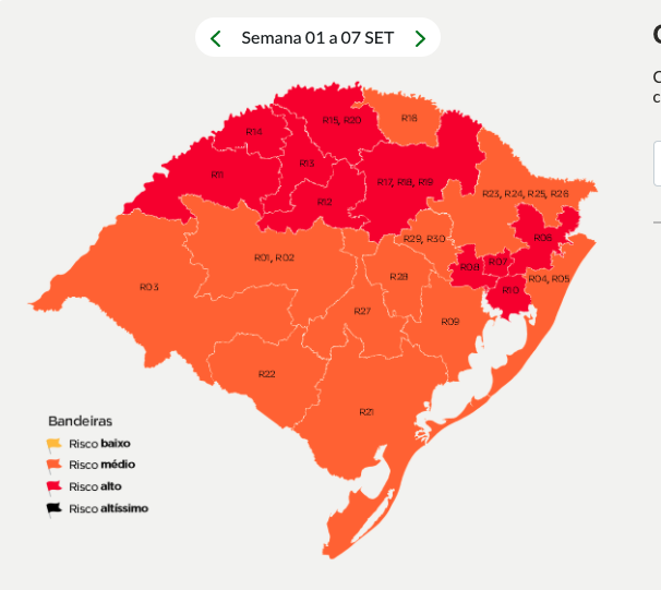 Mapa preliminar do Distanciamento Controlado – 17ª rodada