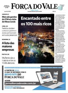 Capa Jornal Força do Vale 14/08/2020