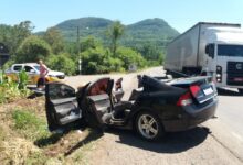 Acidente grave na ERS 130, em Palmas.