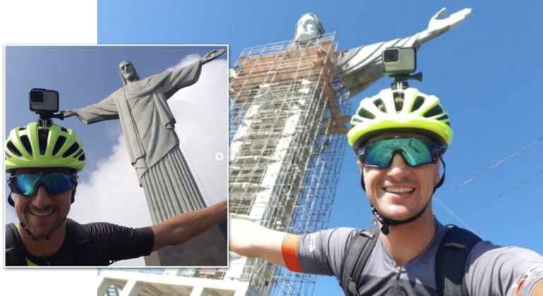 Trajeto “Entre Cristos”: bombeiro conclui 1.500 km de bicicleta e descobre que vai ser pai de uma menina
