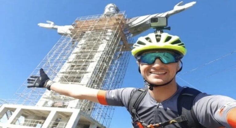Já está no Paraná: Bombeiro vai, de bicicleta, do Cristo Protetor até o Redentor