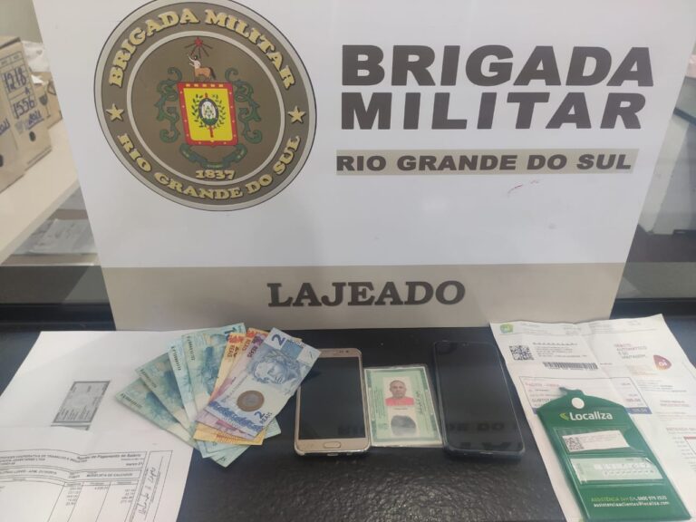 Brigada Militar de Lajeado prende casal com 46 passagens por estelionato