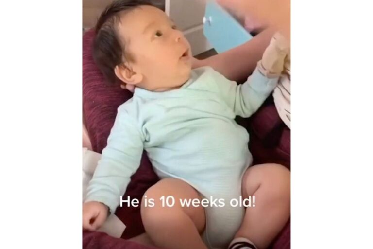 Bebê de 2 meses impressiona família ao falar “Eu te amo” e vídeo viraliza na internet