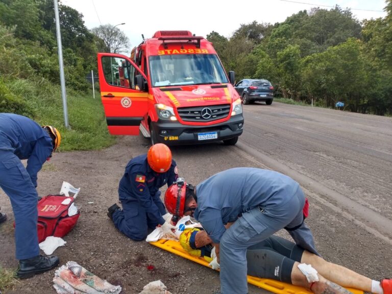 Encantado: Homem se acidenta de bicicleta às margens da rodovia