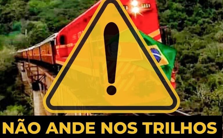 Em função dos Trem dos Vales, é proibida a circulação de pessoas nos trilhos