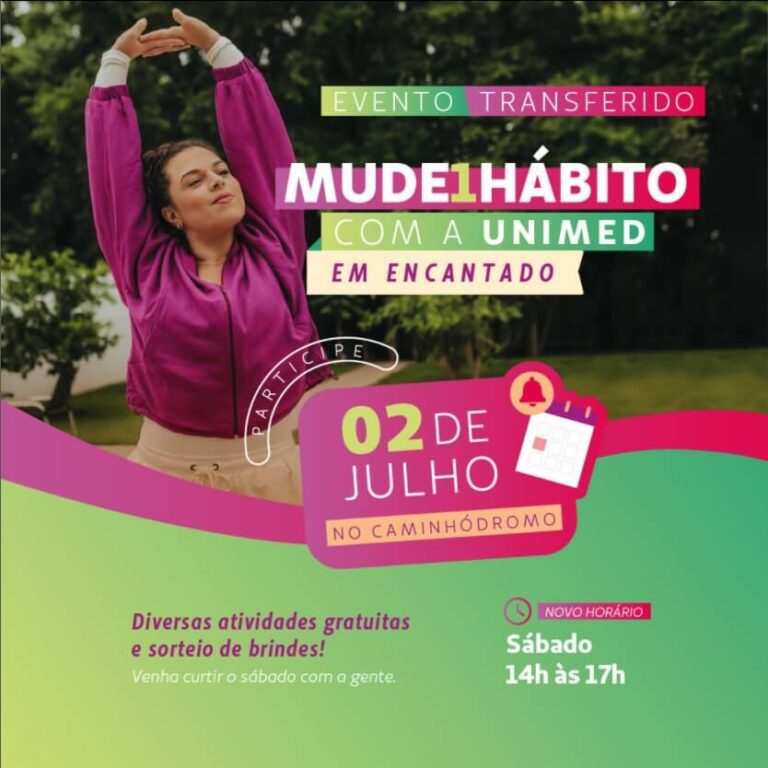 Encantado recebe a primeira edição do Mude1Hábito com Unimed VTRP, sábado (02/07), às 14h