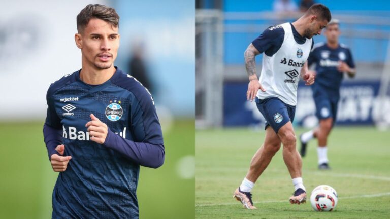 Ferreirinha e João Pedro aparecem como novidades no treino do Grêmio