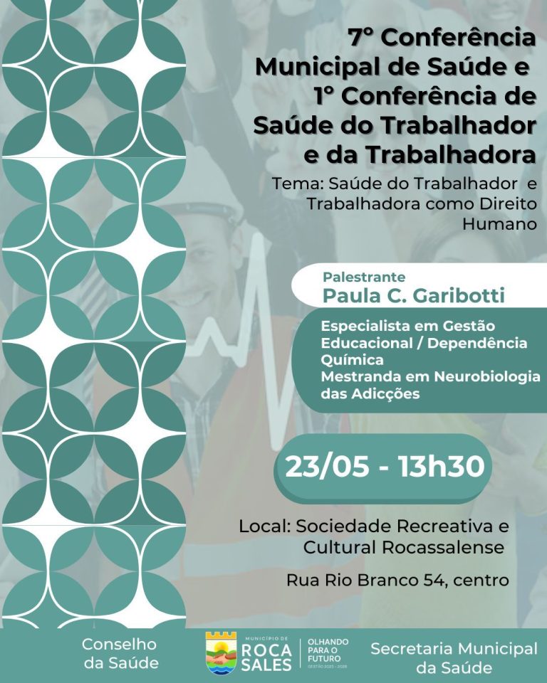 Roca Sales promove conferência municipal de saúde e edição inédita voltada aos trabalhadores