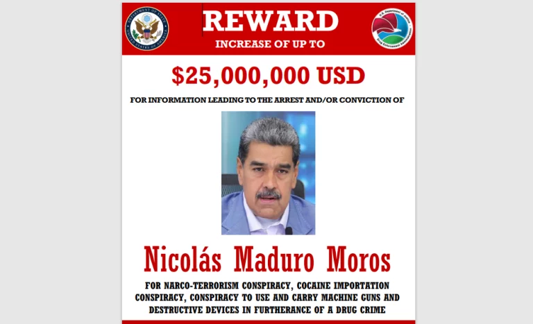 DEA oferece US$ 25 milhões por informações que levem à prisão de Nicolás Maduro
