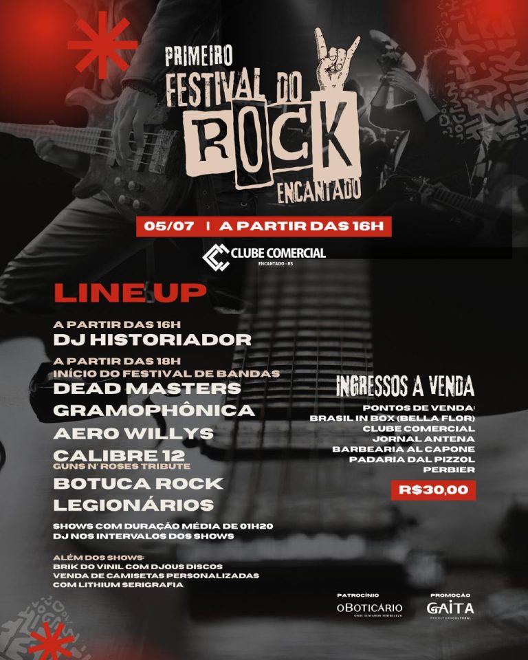 Encantado recebe 1º Festival do Rock neste sábado
