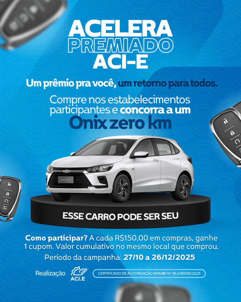 Campanha da ACI-E vai sortear um Onix zero km no fim do ano