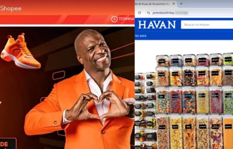 Golpistas criam sites falsos para a Black Friday com nomes como Shopee, Havan, Amazon e AliExpress