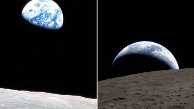 Astronautas capturam foto histórica do 'pôr da Terra' visto da Lua