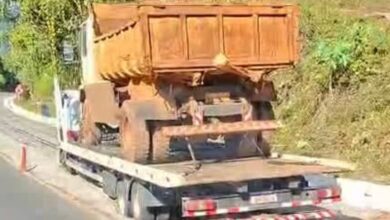 Motorista usa rampa de escape após falha nos freios na ERS-129