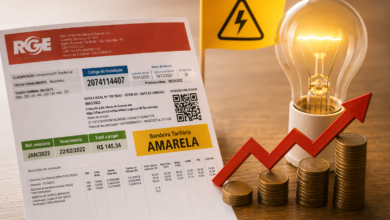 Conta de luz fica mais cara em maio com bandeira amarela da Aneel