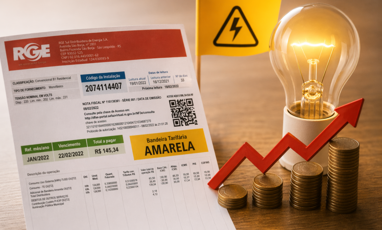 Conta de luz fica mais cara em maio com bandeira amarela da Aneel