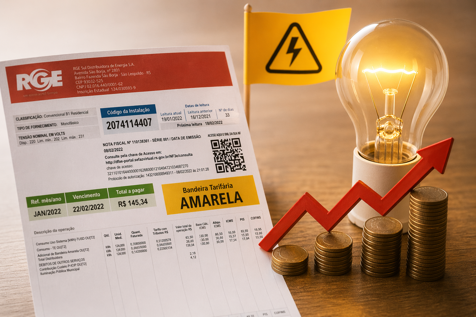 Conta de luz fica mais cara em maio com bandeira amarela da Aneel