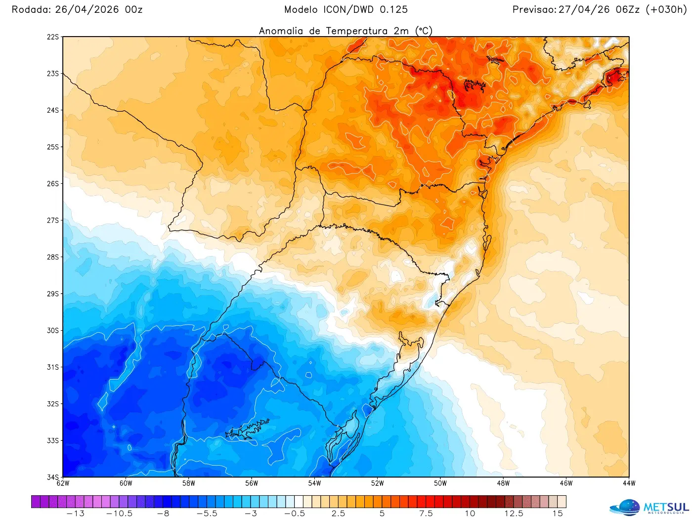 Massa de ar frio derruba temperatura e semana começa gelada no RS
