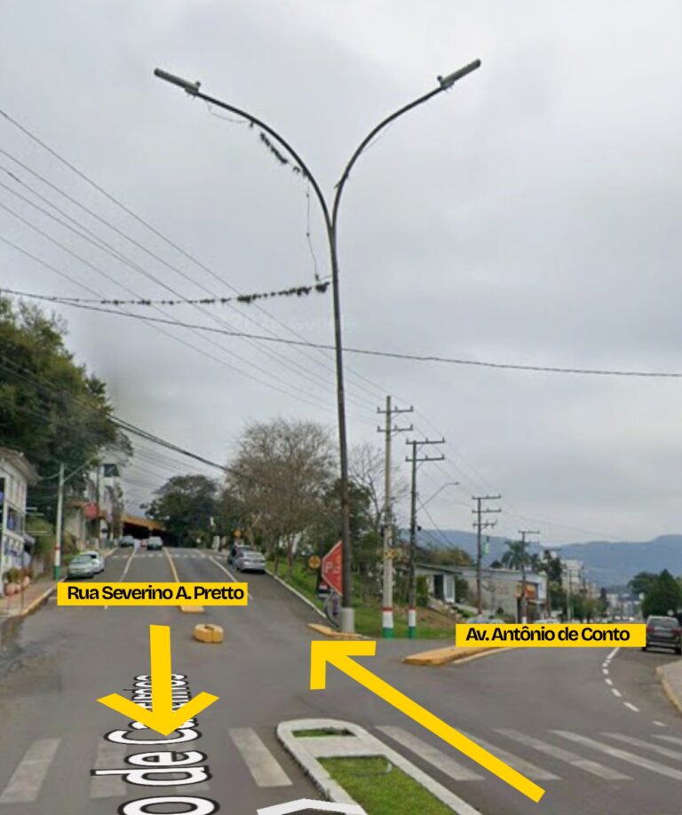 Avenida Antônio de Conto terá bloqueio nesta segunda para nova sinalização