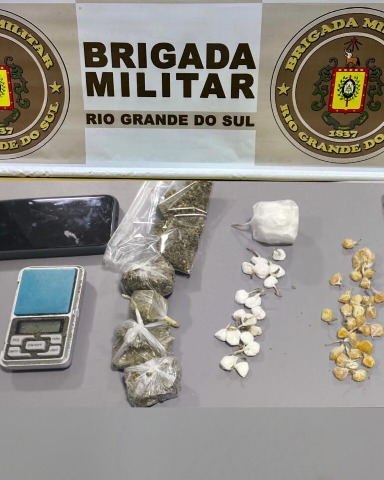 Brigada Militar apreende drogas e conduz adolescente em Capitão