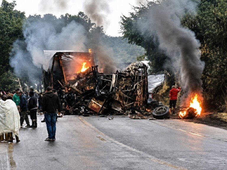 Colisão entre ônibus e carreta deixa mortos em Minas Gerais