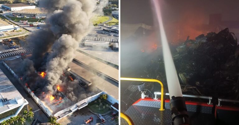 Incêndio destrói fábrica responsável por roupas da Colcci em Itajaí