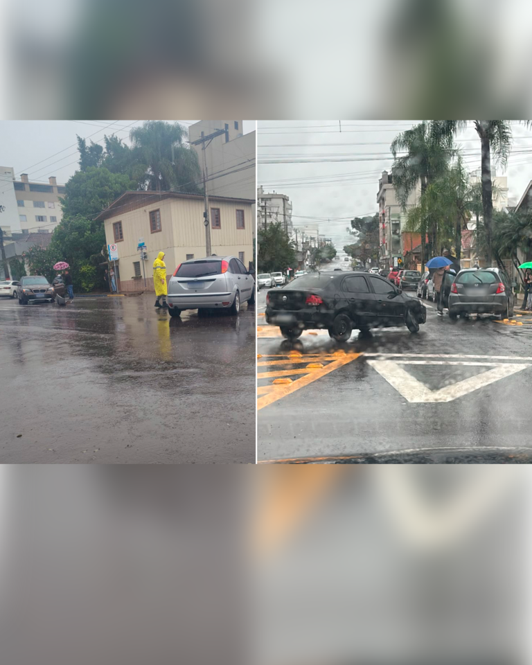Duas colisões são registradas em cruzamentos da Rua Eduardo Satler