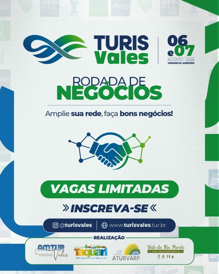 Turisvales 2026 abre inscrições para Rodada de Negócios em Venâncio Aires
