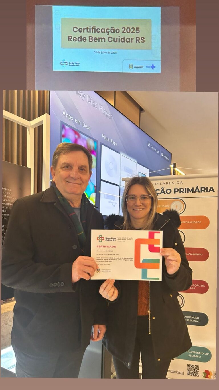 Roca Sales recebe certificação estadual da Rede Bem Cuidar