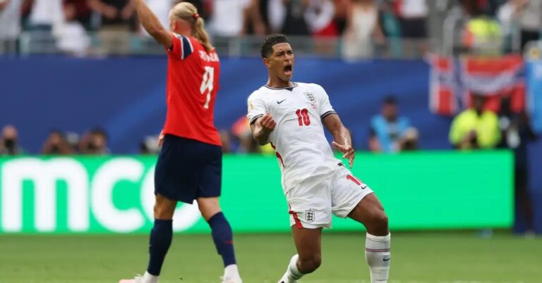 Bellingham marca dois gols e classifica Inglaterra para semifinal da Copa