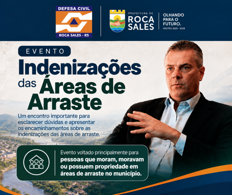 Roca Sales terá reunião sobre indenizações de imóveis em áreas de arraste