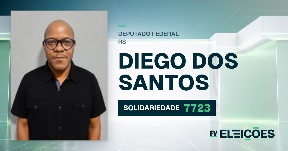 Quem é Diego dos Santos, candidato a deputado federal do RS pelo SOLIDARIEDADE