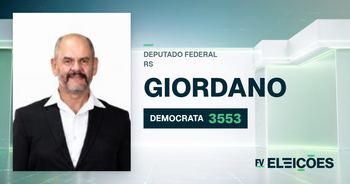 Quem é Giordano, candidato a deputado federal do RS pelo DEMOCRATA