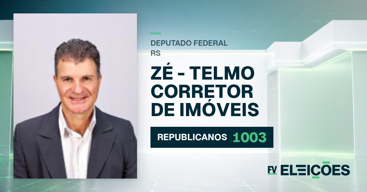 Quem é Zé - Telmo Corretor de Imóveis, candidato a deputado federal do RS pelo REPUBLICANOS