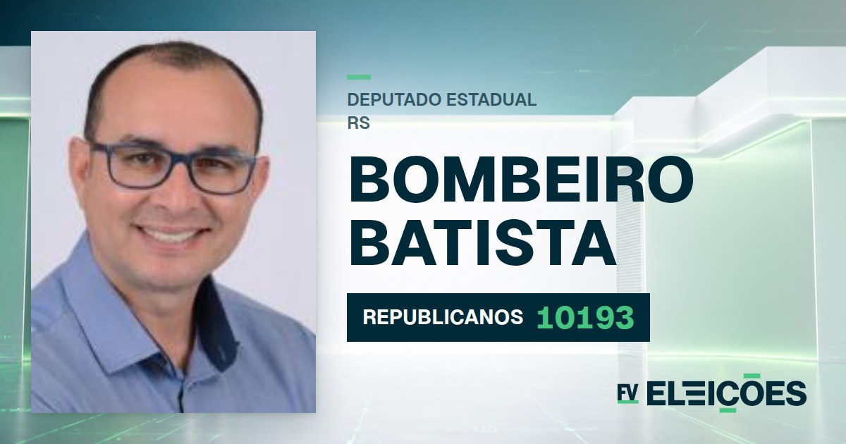Quem é Bombeiro Batista, candidato a deputado estadual do RS pelo REPUBLICANOS