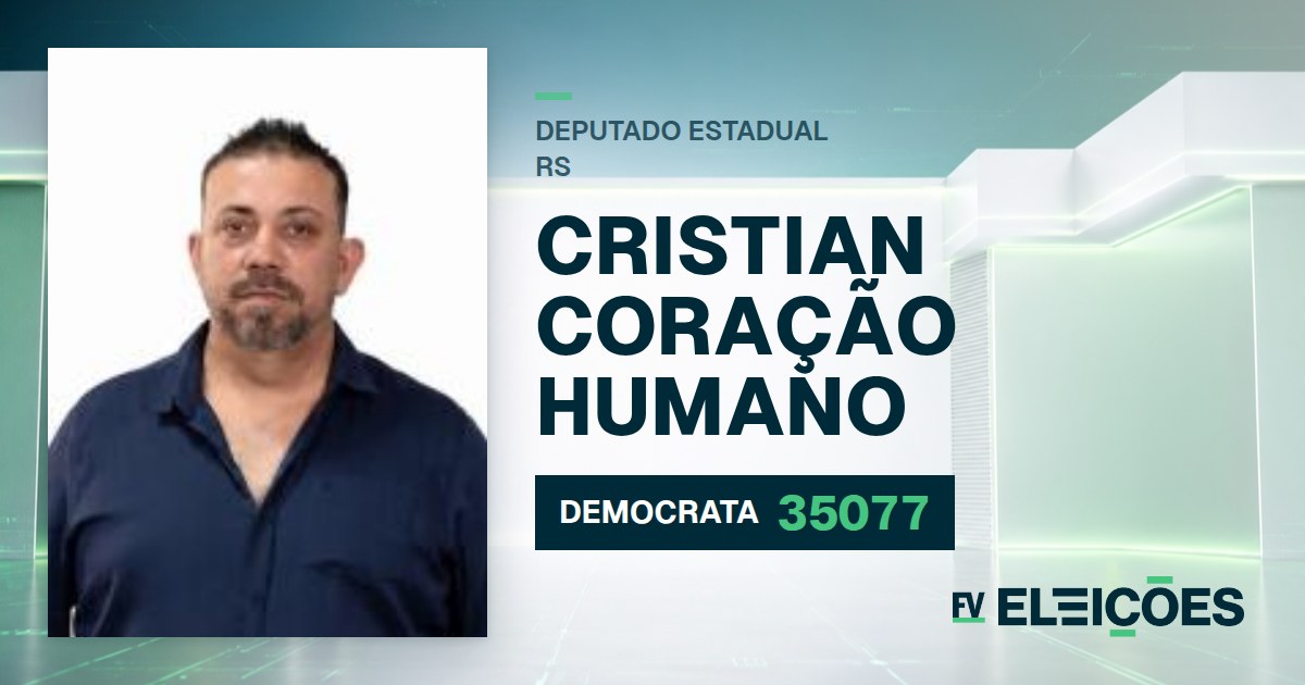 Quem é Cristian Coração Humano, candidato a deputado estadual do RS pelo DEMOCRATA