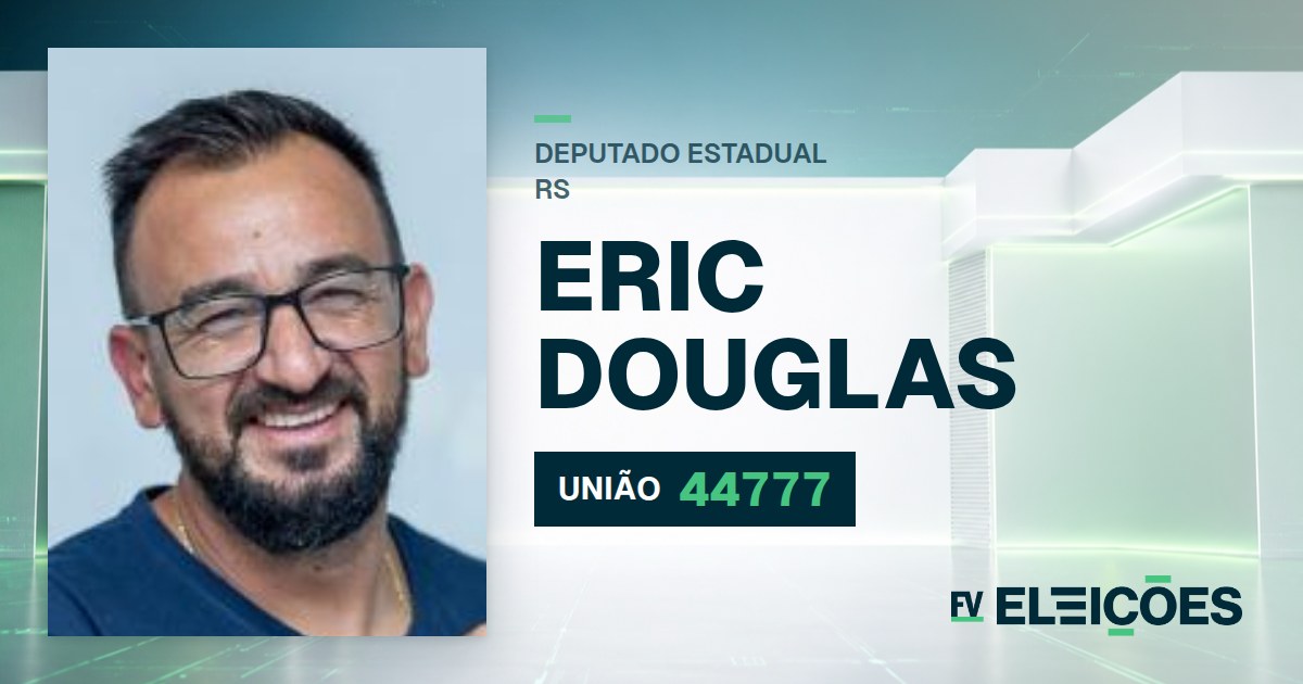 Quem é Eric Douglas, candidato a deputado estadual do RS pelo UNIÃO
