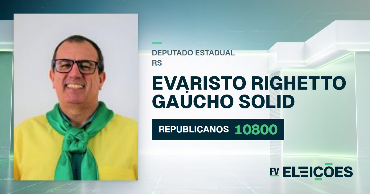 Quem é Evaristo Righetto Gaúcho Solid, candidato a deputado estadual do RS pelo REPUBLICANOS