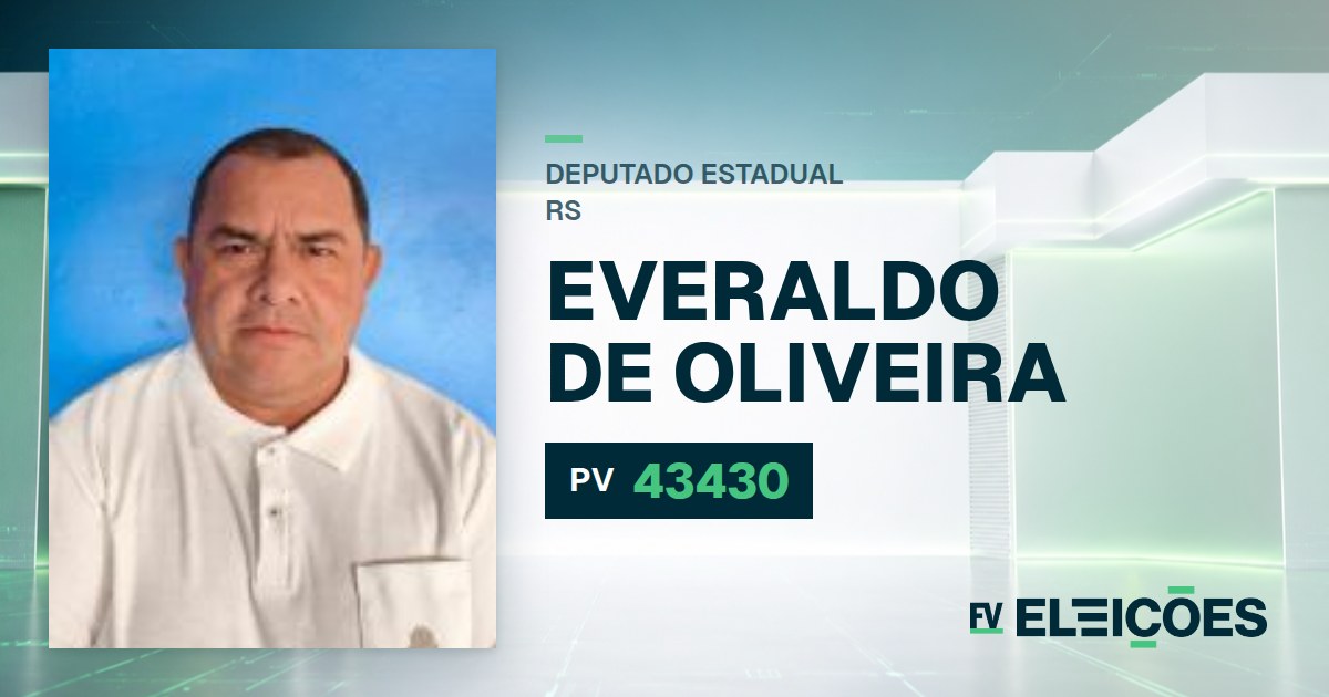 Quem é Everaldo de Oliveira, candidato a deputado estadual do RS pelo PV