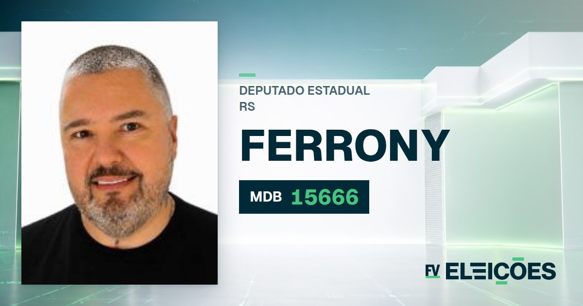 Quem é Ferrony, candidato a deputado estadual do RS pelo MDB