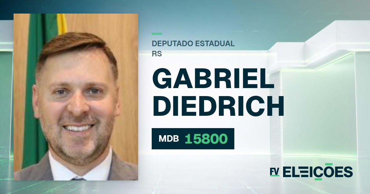 Quem é Gabriel Diedrich, candidato a deputado estadual do RS pelo MDB