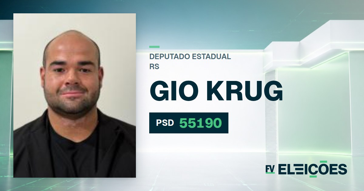 Quem é Gio Krug, candidato a deputado estadual do RS pelo PSD