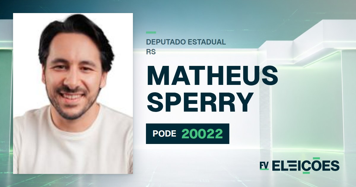 Quem é Matheus Sperry, candidato a deputado estadual do RS pelo PODE