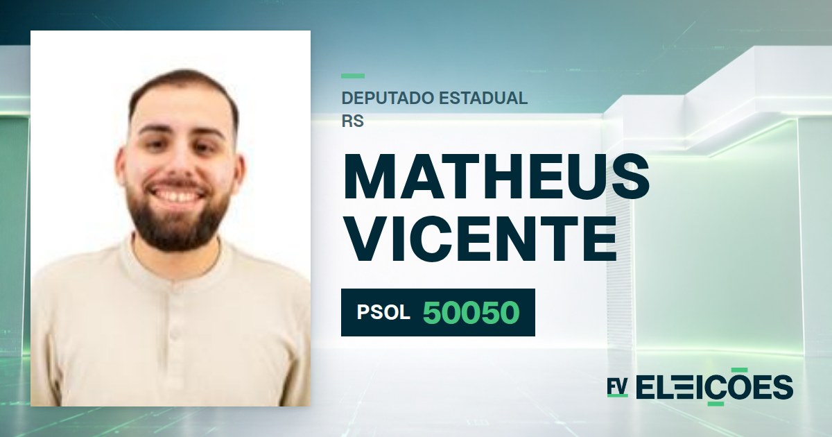 Quem é Matheus Vicente, candidato a deputado estadual do RS pelo PSOL