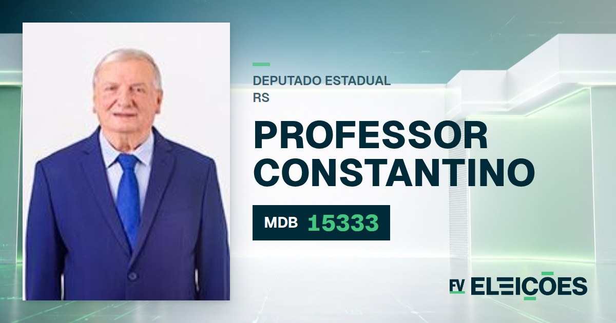 Quem é Professor Constantino, candidato a deputado estadual do RS pelo MDB