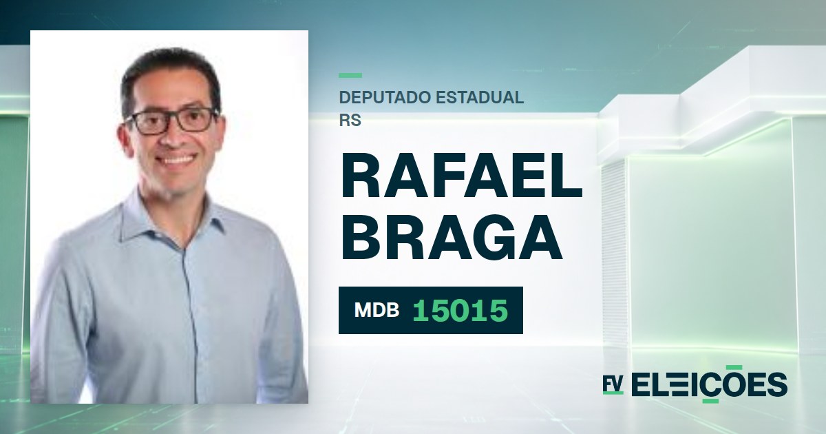 Quem é Rafael Braga, candidato a deputado estadual do RS pelo MDB