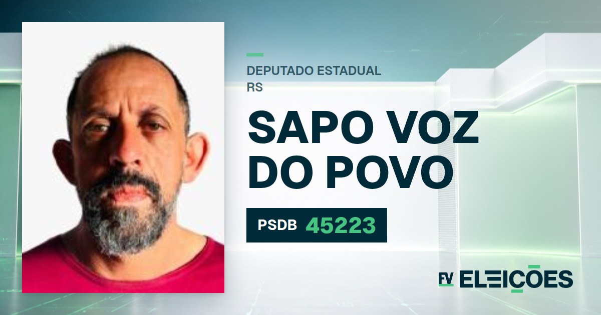 Quem é Sapo Voz do Povo, candidato a deputado estadual do RS pelo PSDB
